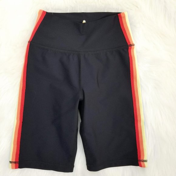 Spiritual Gangster Rainbow Stripe Biker Shorts - Picture 4 of 6